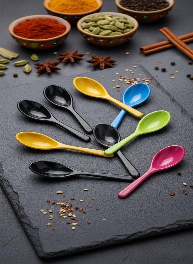 TOP TRICK Premium Multi-Color Mini Plastic Spoons Set | Reusable, Lightweight & Food Safe | Ideal for Kitchen, Masala, Tea, Ice Cream & Dessert - Pack of 10 Size 3 Inches - Image 3